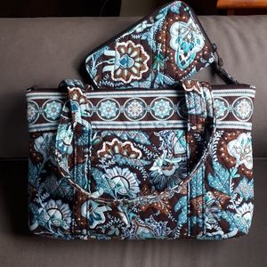Lot of 2: Vera Bradley Java Blue purse and wallet